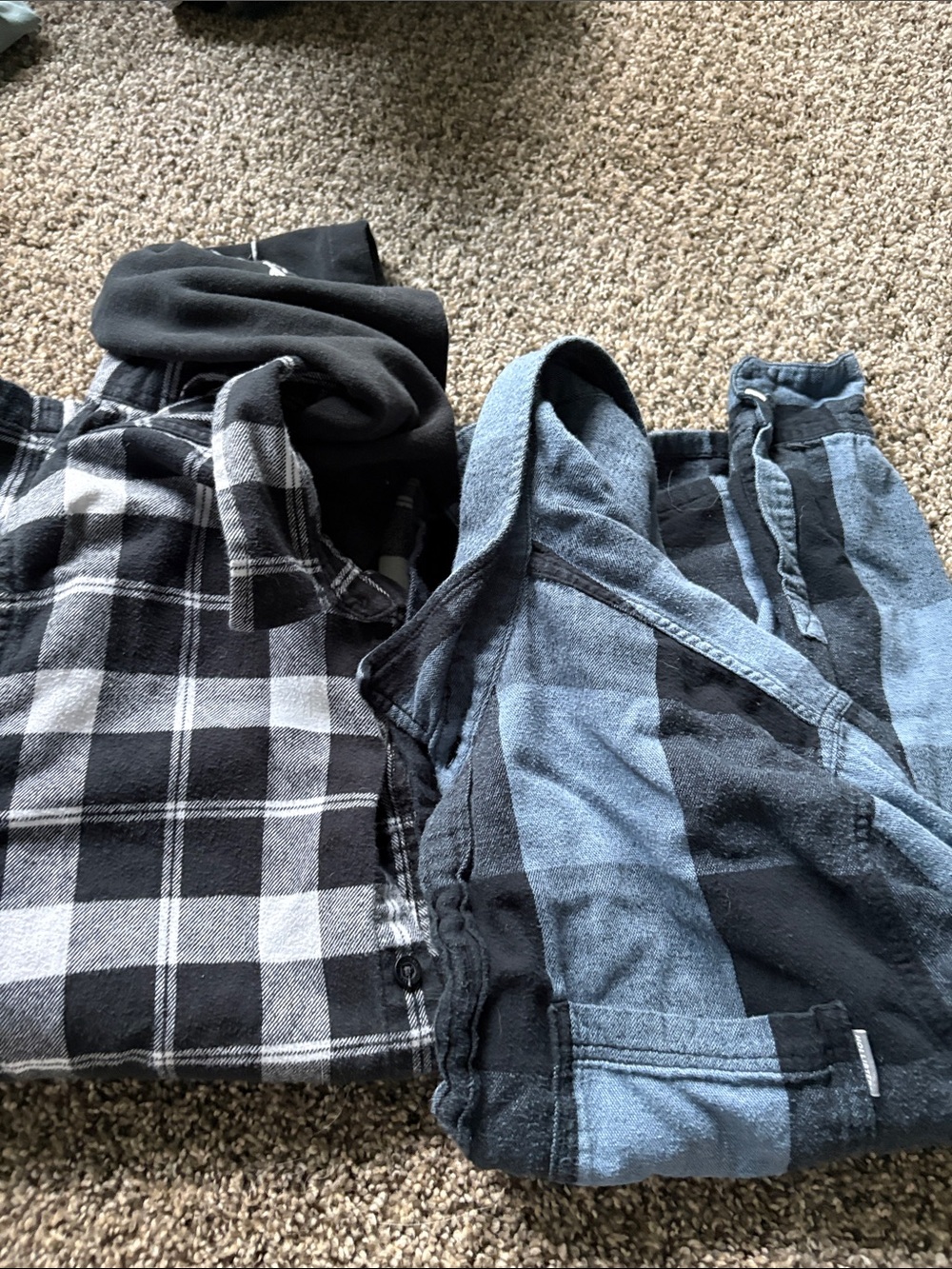 Hollister Blue and Black Plaid Casual Button-Down Shirt